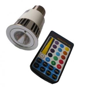 Led E27 spot, RGB, 5W, dimbaar
