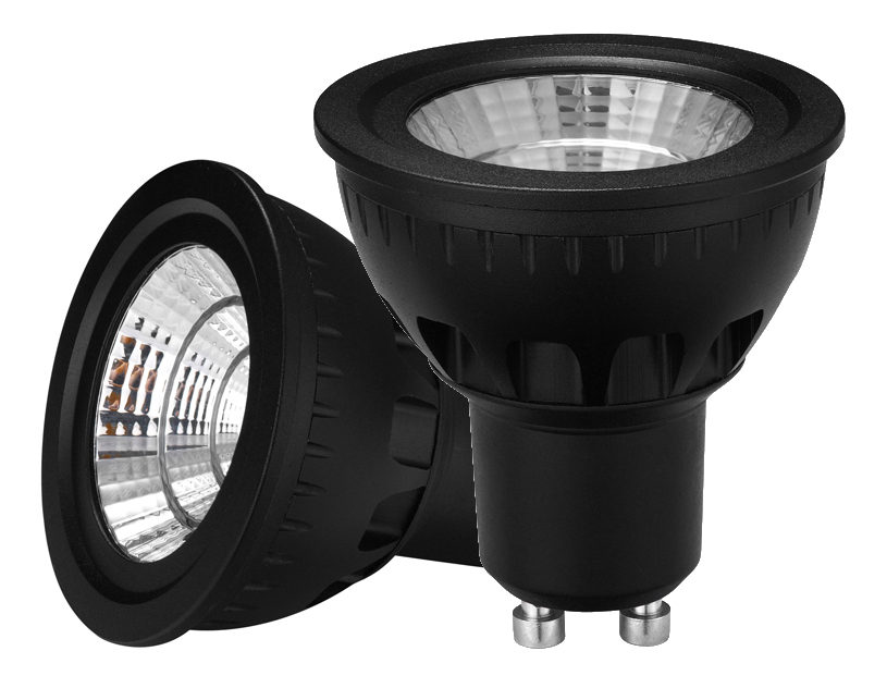 LED GU10 spot 5W Dimbaar op kleur (2000-3000K) 45 graden zwart