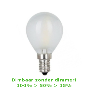 LED E14-G45 Filament Bulb 4W 3-staps Dimbaar 2700K 450 Lm