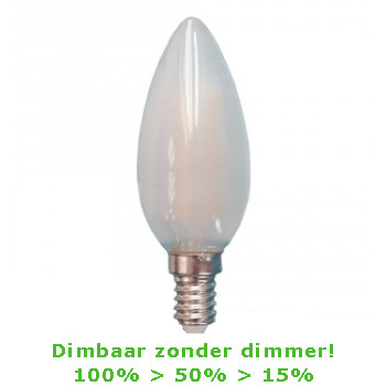 LED E14-C35 4 Watt Filament Kaarslamp - 2700K - 3 Staps Dimbaar- 450 Lm