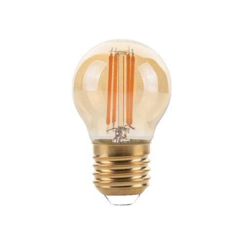 LED E27-G45 Filamentlamp 4 Watt 2700K Dimbaar Amber