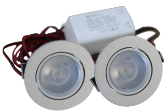 Set 2 x 4 Watt dimbare led inbouwspots Aluminium 2700K