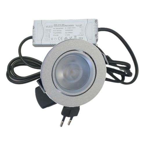 Led inbouwspot Aluminium 4 Watt 2700K Dimbaar met trafo