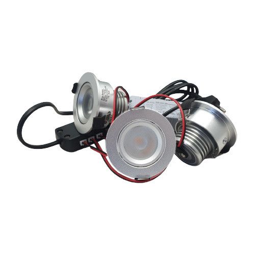 Set 3 x 4 Watt dimbare led inbouwspots Aluminium 2700K