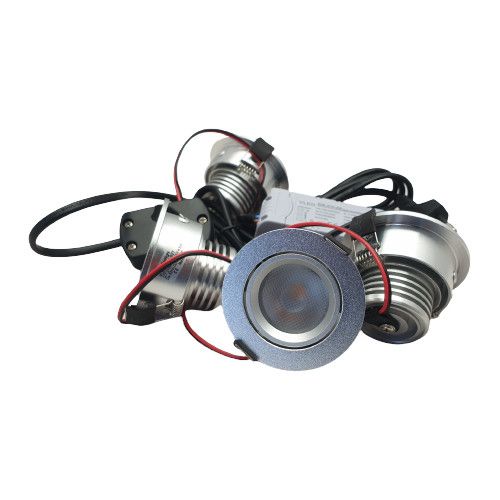 Set 4 x 4 Watt dimbare led inbouwspots Aluminium 2700K