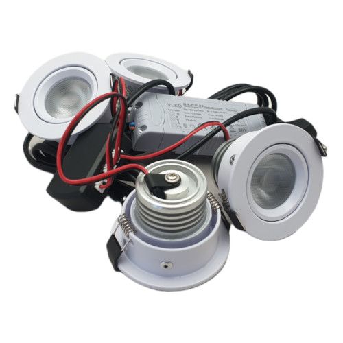 Set 4 x 4 Watt dimbare led inbouwspots Wit 2700K