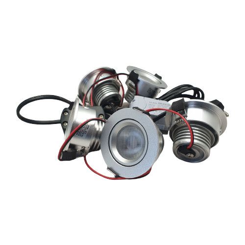 Set 5 x 4 Watt dimbare led inbouwspots Aluminium 2700K