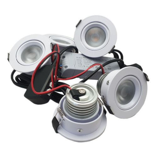 Set 5 x 4 Watt dimbare led inbouwspots Wit 2700K