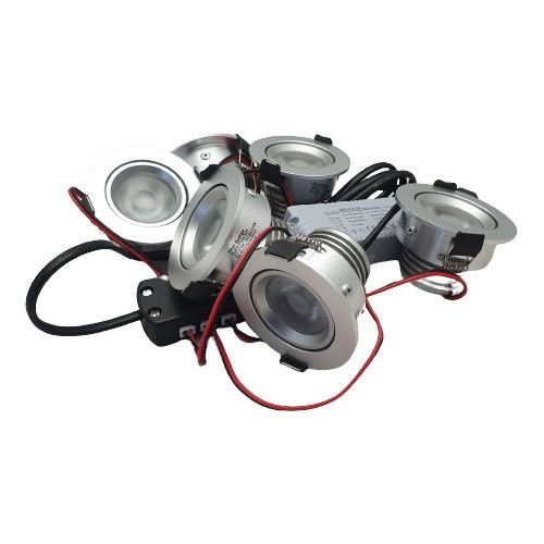 Set 6 x 4 Watt dimbare led inbouwspots Aluminium 2700K