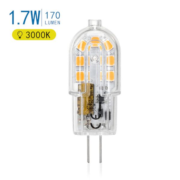 LED G4 Steeklamp 1,7 Watt - 12VAC/DC - 3000K - Helder