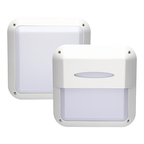 LED Buitenlamp Muur-Plafond Vierkant Wit E27 2 afdekkingen