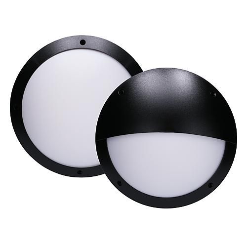 LED Buitenlamp Zwart Rond Muur-Plafond E27 2 afdekkingen