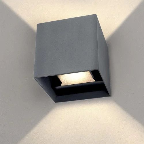 LED Wandlamp Blocco - 3000K - 6 Watt - Grijs - Kubus - Dimbaar - IP54