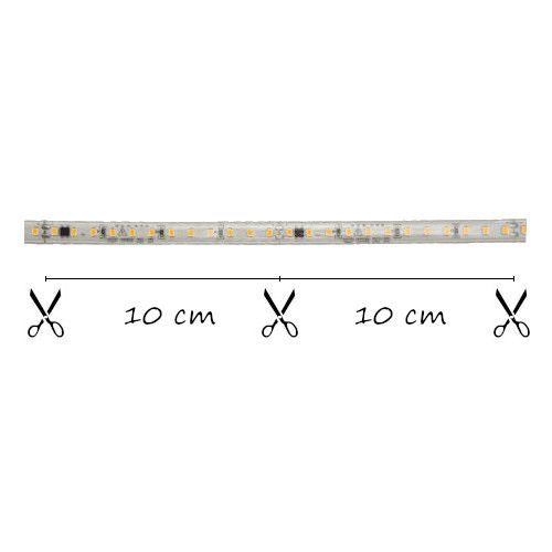 LED Strip 230 Volt -  Inkortbaar per 10 cm - 2700K - Dimbaar - IP66