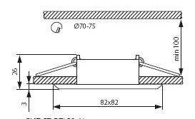 Specificaties vierkante armatuur 50 mm led