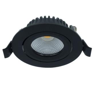LED Inbouwpsort Varda Slimfit 5 Watt - 2700K - Zwart - Dimbaar - IP44
