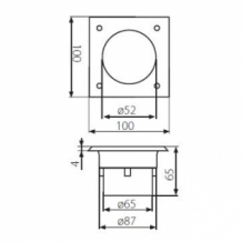 Led Grondspot 2,5 Watt technische tekening