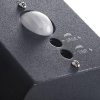 Buitenlamp - Muurlamp Varda - rechthoekig - met sensor - losse E27