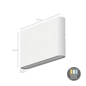 LED Wandlamp Callisto Wit - Kleur instelbaar - 6 Watt - IP65