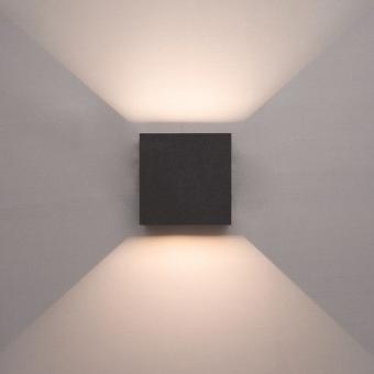 LED Wandlamp Blocco - 2700K - 6 Watt - Zwart - Kubus - Dimbaar - IP54