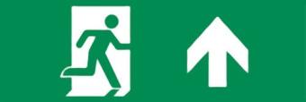 Noodverlichting richting Pijl Omhoog / Rechtdoor 300x100mm - Sticker