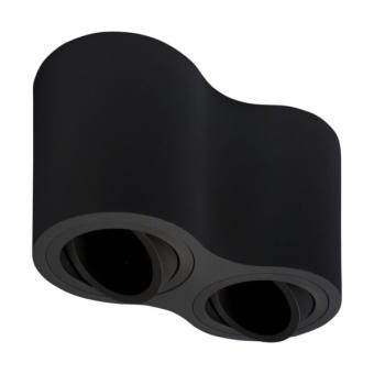 Opbouwspot Torino Dubbel  Rond - Zwart - Kantelbaar