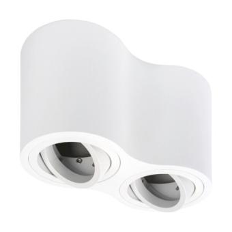 Opbouwspot Torino Dubbel  Rond - Wit - Kantelbaar