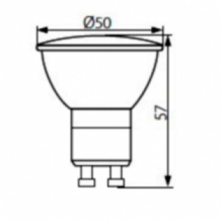 Afmetingen LED GU10 1,2 Watt