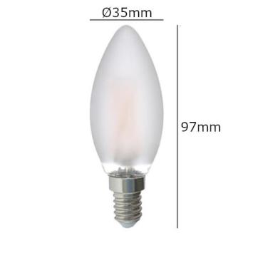 LED E14-C35 Filament Kaarslamp 5 Watt - 2700K - Dimbaar