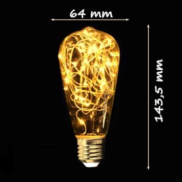 LED E27-ST64 Lamp met koperdraad - 1,2 Watt - 2500K