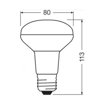 LED E27-R80 Filament Spiegellamp 6 Watt - 2700K - Dimbaar