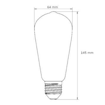 LED E27-ST64 Filamentlamp 4 Watt - 2200K - Dimbaar - Curved