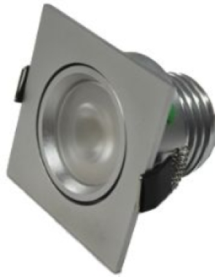 Set 2 x vierkante led inbouwspot 4W chroom