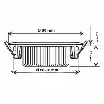 LED Inbouwpsort Varda Slimfit 5 Watt - 2700K - Zwart - Dimbaar - IP44