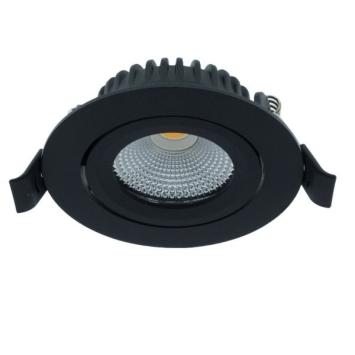 LED Inbouwpsort Varda Slimfit 5 Watt - 2700K - Zwart - Dimbaar - IP44