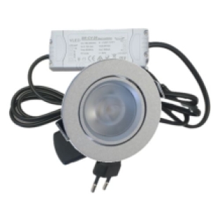 Led inbouwspot 4 Watt Alu met trafo