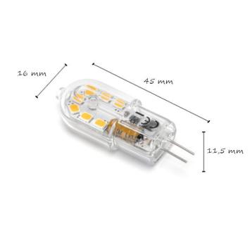 LED G4 Steeklamp 1,7 Watt - 12VAC/DC - 3000K - Helder