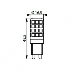 LED G9 3,5 Watt afmetingen