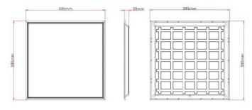 LED Paneel Backlit 60 x 60 cm - 36W - 3000K - UGR<19 - Knippervrij