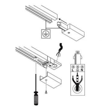 Voedingsconnector wit voor 1-fase spanningsrail