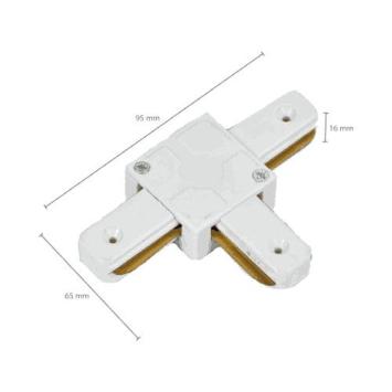 T-connector voor witte spanningsrail - 1-fase