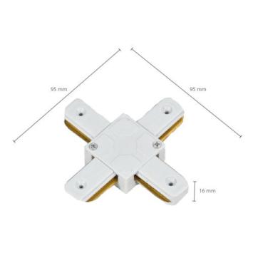 X-connector voor witte spanningsrail - 1-fase 