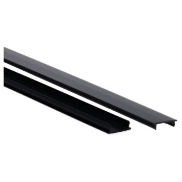 Afdekplaat voor spanningsrail 1-fase - Zwart - 1 meter