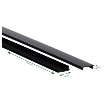 Afdekplaat voor spanningsrail 1-fase - Zwart - 1 meter