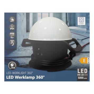 LED Werklamp Bol 100 Watt - 360° - 11500Lm - 5m kabel - extra stopcontact