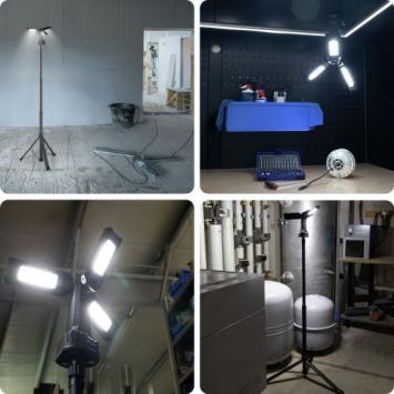 LED Werklamp Triohead WL7000R - 3 x 22 Watt - 7000 Lm - Draadloos & Inklapbaar