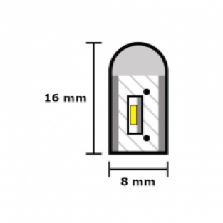 Neon Flex Ledstrip 230V - Warm Wit 2700K - Dimbaar