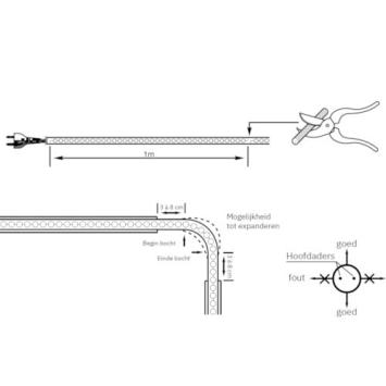 LED Lichtslang 230V - Extra warm wit 2400K - 3,2W/m - IP65 - Ø13mm