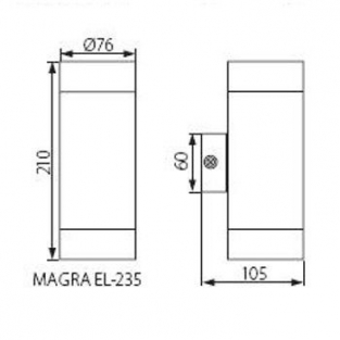 Muurlamp buiten dubbel - IP44 - Max 2 x 35W