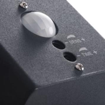 Buitenlamp - Muurlamp Varda - rechthoekig - met sensor - losse E27